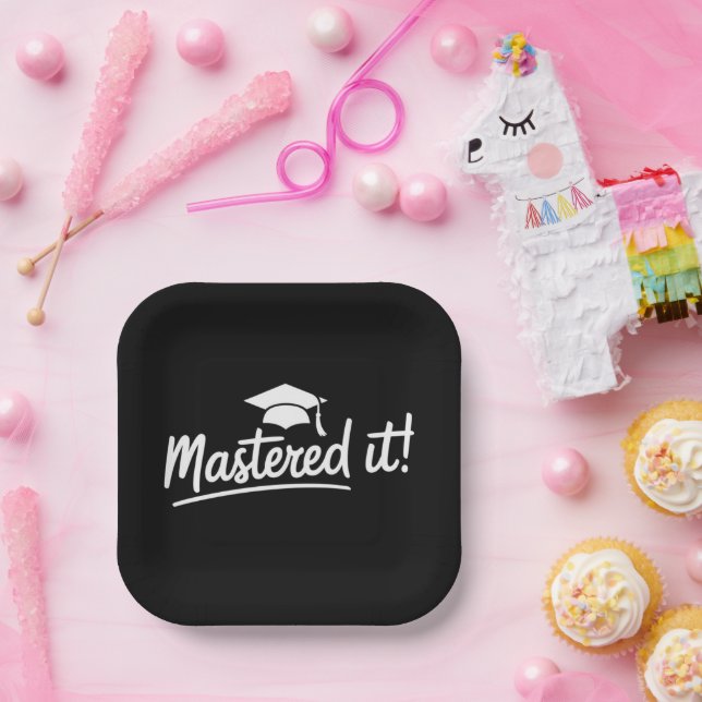 Masters Degree Graduation Gift Mastered It  Paper Plate (Party)