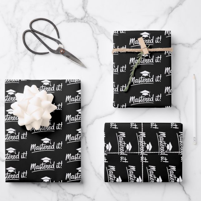 Masters Degree Graduation Gift Mastered It  Wrapping Paper Sheet (Front)