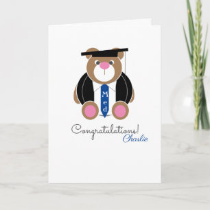 Masters in education congratulations bear card