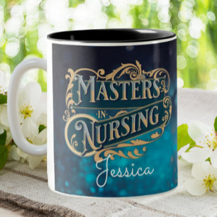Masters In Nursing Graduation Nurse Personalized  Two-Tone Coffee Mug