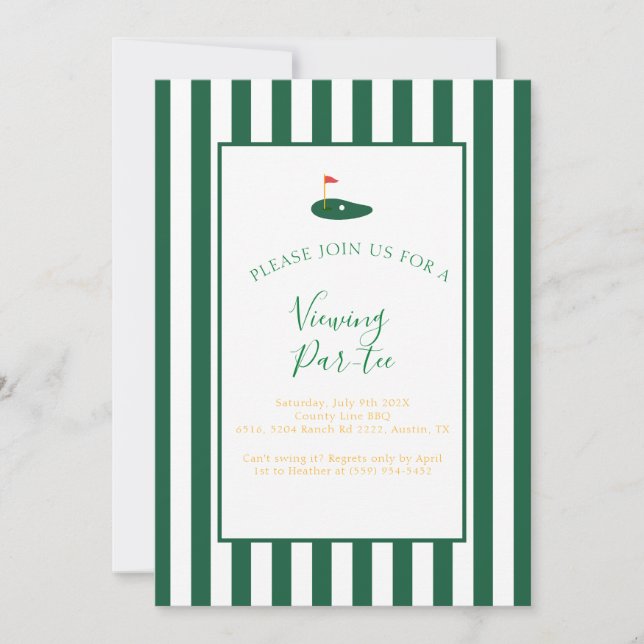 Masters Viewing Party Birthday Invitation  (Front)
