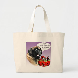 Mastiff (apricot) HalloweenCandy Large Tote Bag
