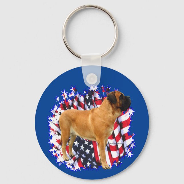 Mastiff (apricot) Patriot Key Ring (Front)