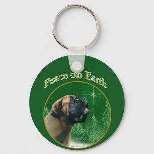 Mastiff  (apricot) Peace Key Ring