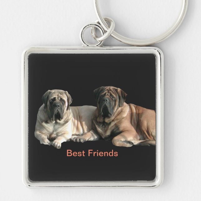 Mastiff Best Friends  Key Ring (Front)