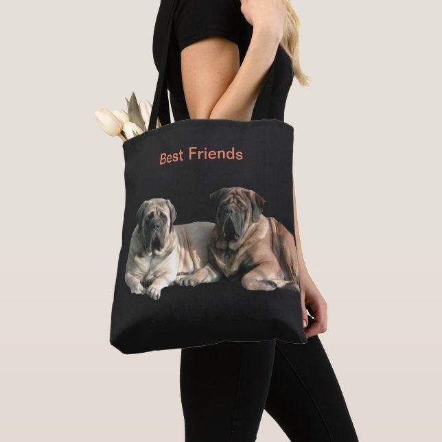 Mastiff best friends tote bag (Close Up)