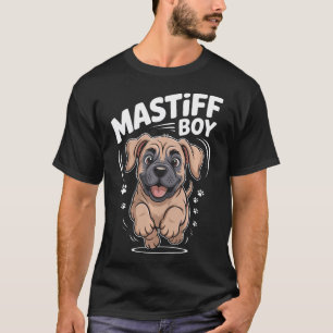 Mastiff Boy Cute Cartoon For Dog Dads Owners T-Shirt
