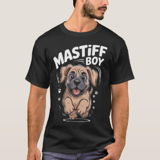 Mastiff Boy Cute Cartoon For Dog Dads Owners T-Shirt