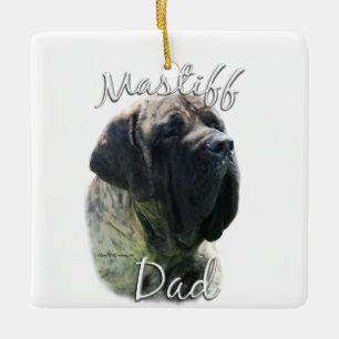 Mastiff (brindle) Dad 2 Ceramic Ornament