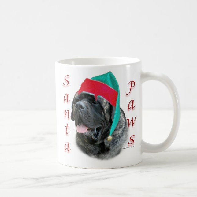 Mastiff (brindle) Santa Paws Coffee Mug (Right)