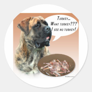 Mastiff (brindle) Turkey Classic Round Sticker