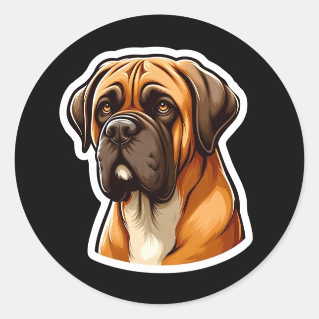 Mastiff Cartoon Sticker (Front)