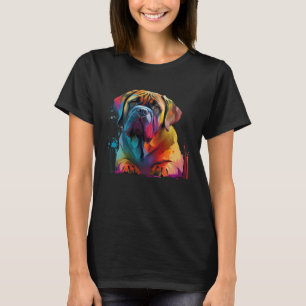 Mastiff Colourful Pop Splash Tie Dye Rainbow T-Shirt