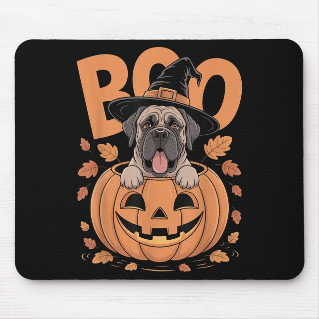 Mastiff Costume On Pumpkin Halloween Mastiff  Mouse Mat (Front)