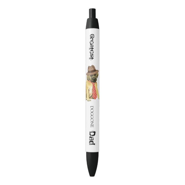 Mastiff Dad Black Ink Pen (Front Vertical)