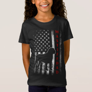 Mastiff Dad With Proud American Flag Dog Lover Gif T-Shirt