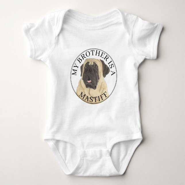 Mastiff Dog Baby Bodysuit (Front)