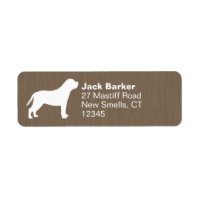 Mastiff Dog Breed Silhouette Return Address Labels
