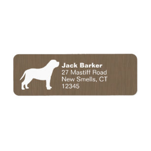 Mastiff Dog Breed Silhouette Return Address Labels