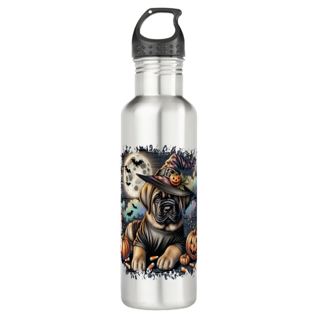 Mastiff Dog Halloween Square 710 Ml Water Bottle (Front)