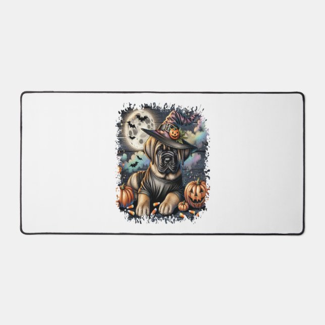 Mastiff Dog Halloween Square Desk Mat (Front)