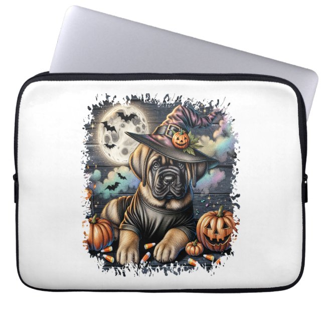 Mastiff Dog Halloween Square Laptop Sleeve (Front)