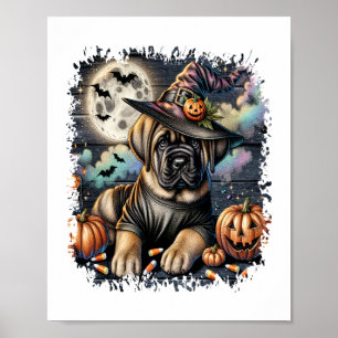 Mastiff Dog Halloween Square Poster