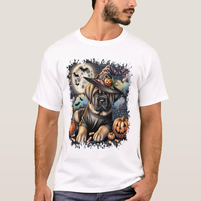 Mastiff Dog Halloween Square T-Shirt (Front)