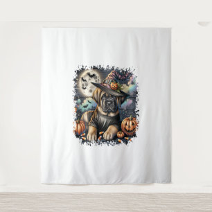 Mastiff Dog Halloween Square Tapestry
