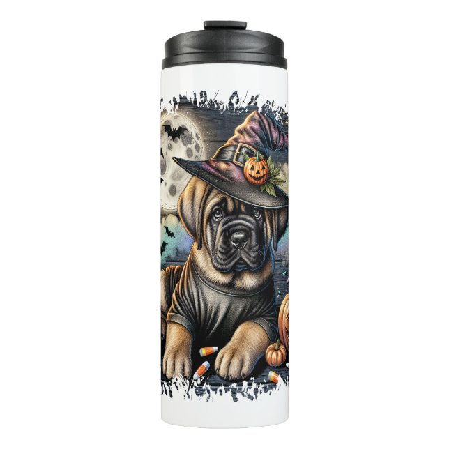 Mastiff Dog Halloween Square Thermal Tumbler (Front)