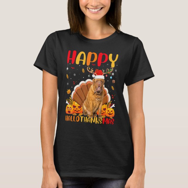 Mastiff Dog   Happy Mastiff Hellothanksmas T-Shirt (Front)