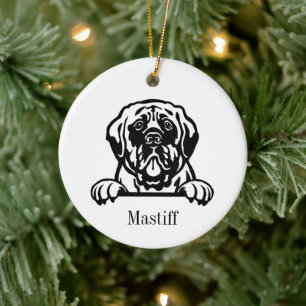 Mastiff dog personalised pet ornament, Cu Ceramic Tree Decoration