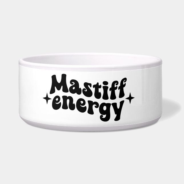 Mastiff Energy Ceramic Dog Bowl (Left)