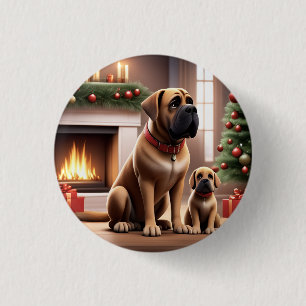 Mastiff englische Dogge Christmas  3 Cm Round Badge