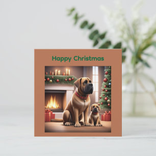 Mastiff englische Dogge Christmas  Holiday Card