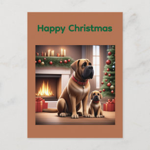 Mastiff englische Dogge Christmas  Postcard