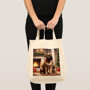Mastiff englische Dogge Christmas  Tote Bag