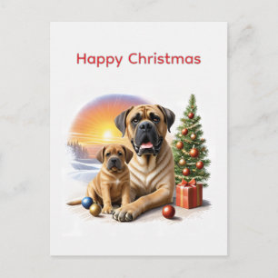 Mastiff englische Doggen Christmas Holiday Postcard