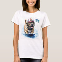 Mastiff English Bulldog on Surfboard Vacation