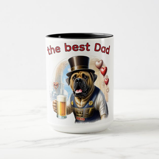 Mastiff English Mastiff best Dad Father's Day Mug (Center)