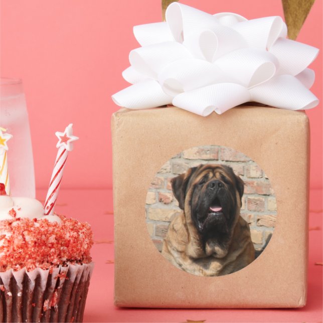 Mastiff English Mastiff Father's Day  Classic Round Sticker (Party)