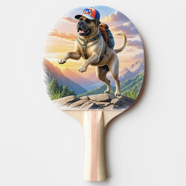 Mastiff English Mastiff on vacation in the mountai Ping Pong Paddle (Front)