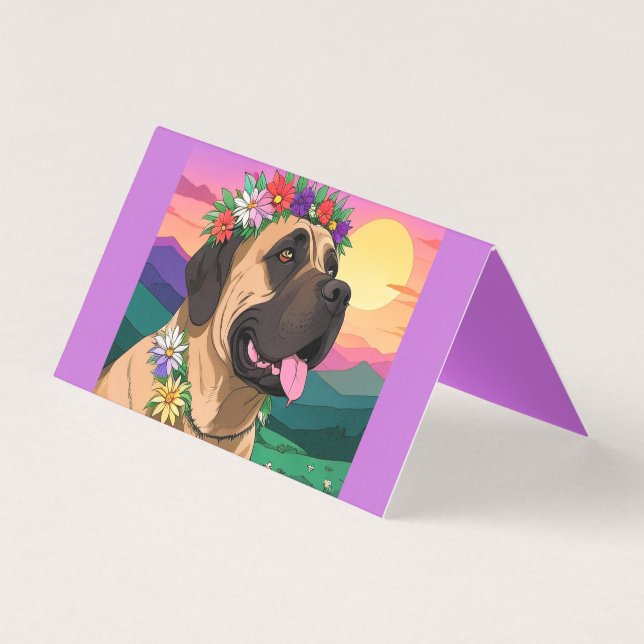Mastiff English Mastiff with flower wreath Mother' (Front)