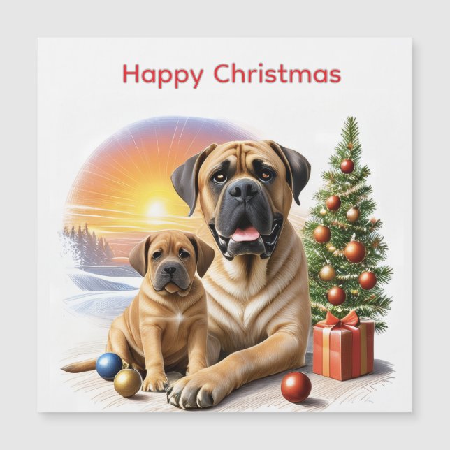 Mastiff English Mastiffs Christmas (Front)