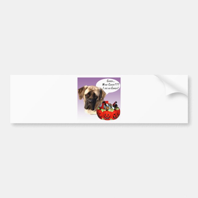 Mastiff (fawn) Halloween Candy Bumper Sticker (Front)