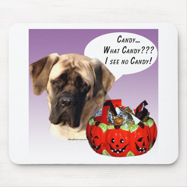 Mastiff (fawn) Halloween Candy Mouse Mat (Front)