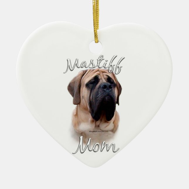 Mastiff (fawn) Mum 2 Ceramic Tree Decoration (Front)