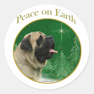 Mastiff (fawn) Peace Classic Round Sticker