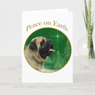 Mastiff (fawn) Peace Holiday Card