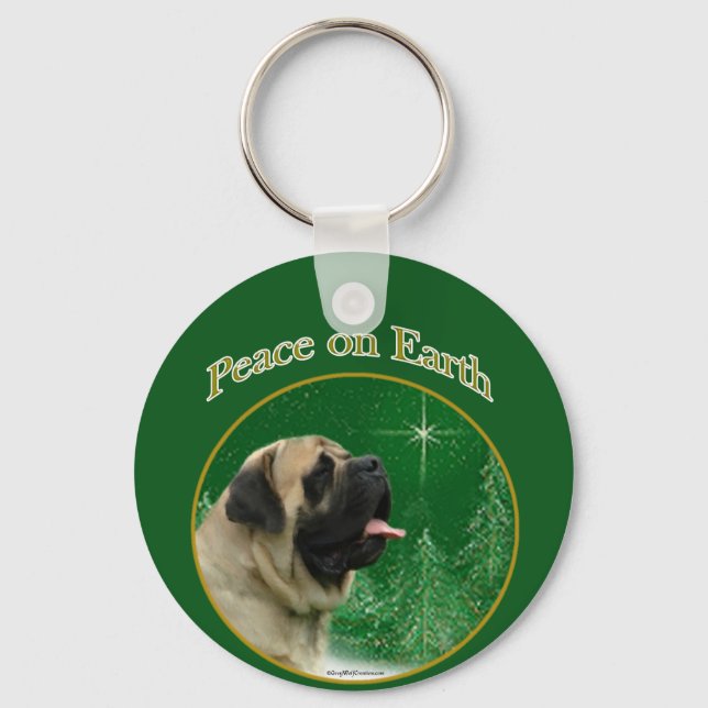 Mastiff (fawn) Peace Key Ring (Front)